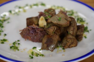 Ficat de curcan si confit de ceapa si praz