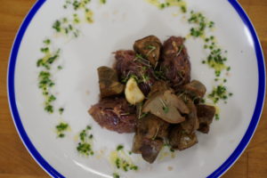 Ficat de curcan si confit de ceapa si praz