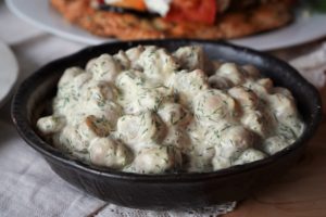 Salata de ciuperci cu vinete coapte